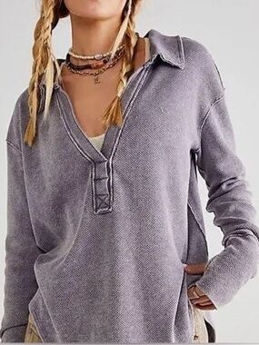 Free People We The Free Anakin Thermal Top Gray Size XL